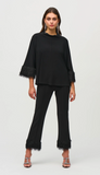 Silky Knit Trapeze Top with Novelty Cuffs