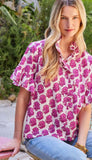 Short Sleeve Ruffle Trim Top