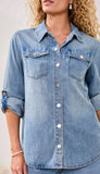 Classic Denim Shirt With Roll Sleeve