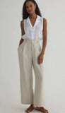 Pleated Wide Leg Ankle Pant