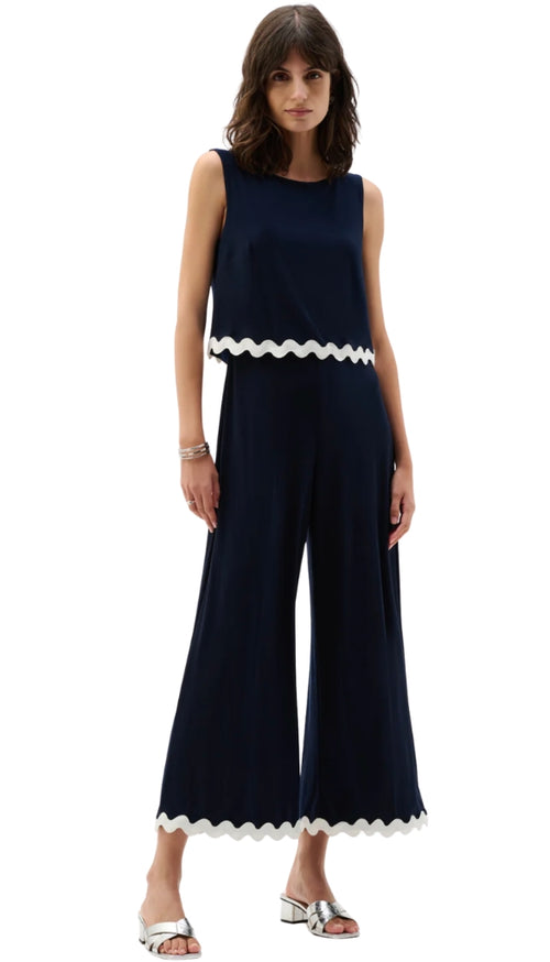 Culotte Jumpsuit With Contrast Trim