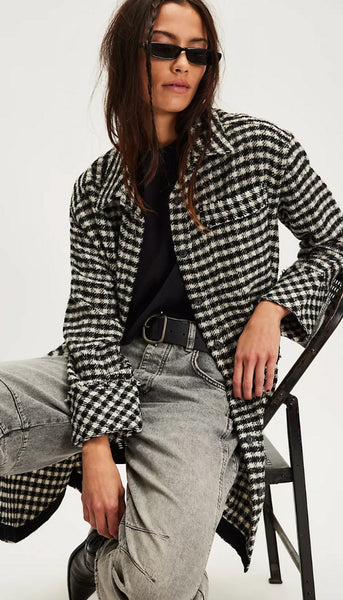 Get Around Houndstooth Shacket