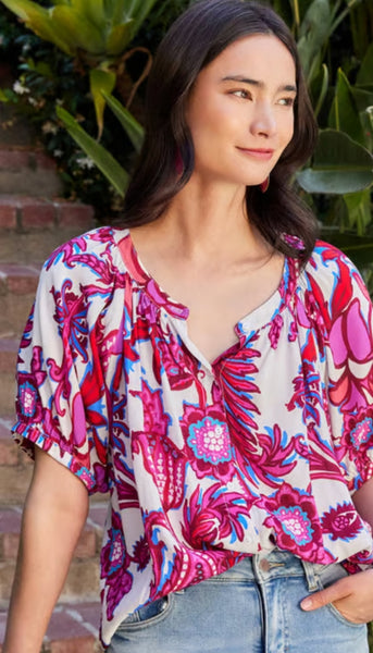 Short Sleeve Peasant Top