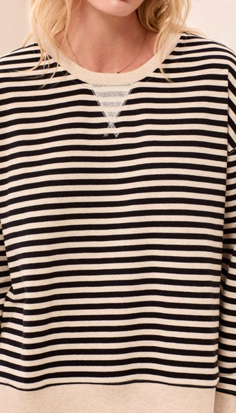 Long Sleeve Crew Neck Top With Combo