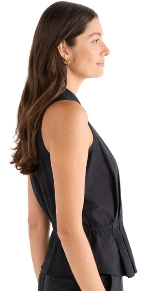 Stretch Linen Cinch Vest