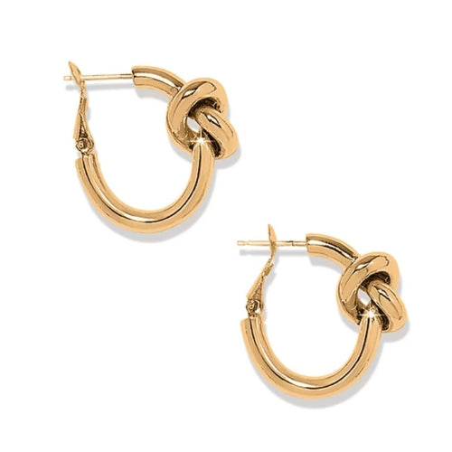 Interlok Single Knot Gold Hoop Earrings
