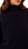 Turtle Neck High Low Sweater With Side Slit