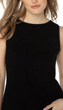 Sleeveless Boat Neck Rib Knit Top