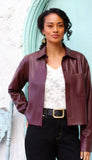 Faux Leather Button Up Shirt