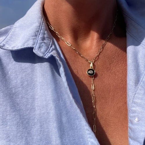Olivet Black Enamel Charm
