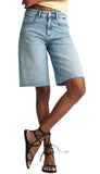 Nica High Rise Barrel Short - Classic Blue
