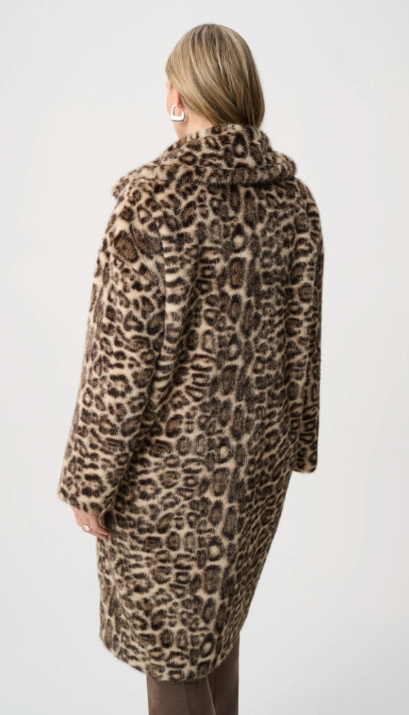 Faux Fur Leopard Print Coat