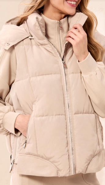Quilted Vest With Removable Hood