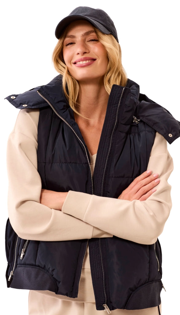 Quilted Vest With Removable Hood