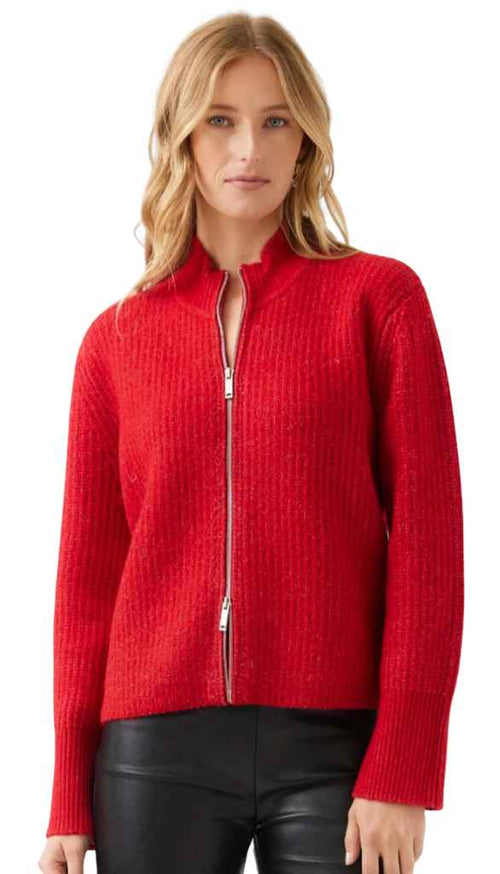 Mock Neck Two Way Zip Sweater