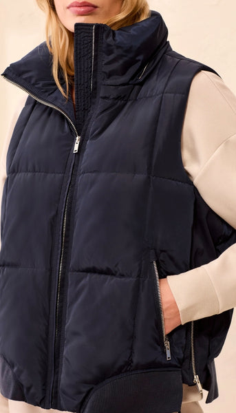 Quilted Vest With Removable Hood