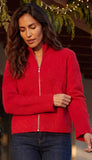 Mock Neck Two Way Zip Sweater