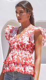 Sena Ruffled Peplum Top