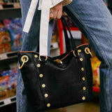 Daniel Medium Black Bag, Red Zip