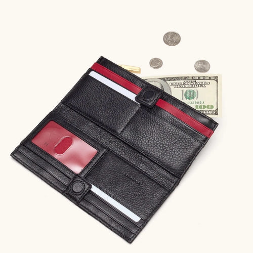 110 North-Black, Brushed Gold, Red Zipper