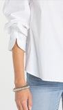 Adjustable Sleeve Button Front Top
