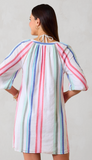 Multi Stripe Split Neck Dress