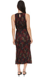 Pleated Midi Dress With Side Slit