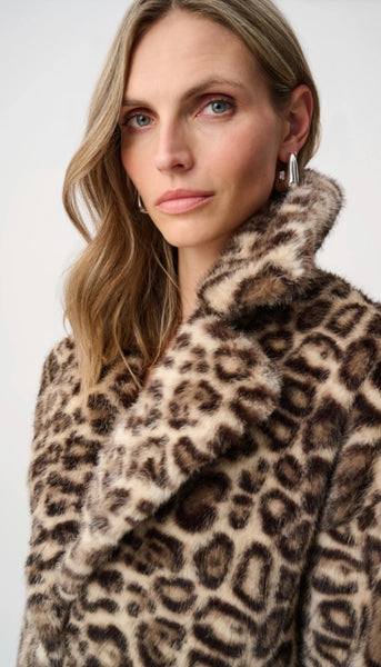 Faux Fur Leopard Print Coat