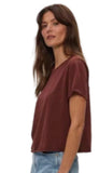 Jackie Raw Edge Crew Neck Tee