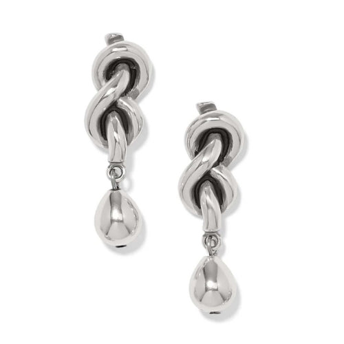 Interlok Single Knot Silver Drop Earrings