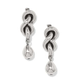 Interlok Single Knot Silver Drop Earrings