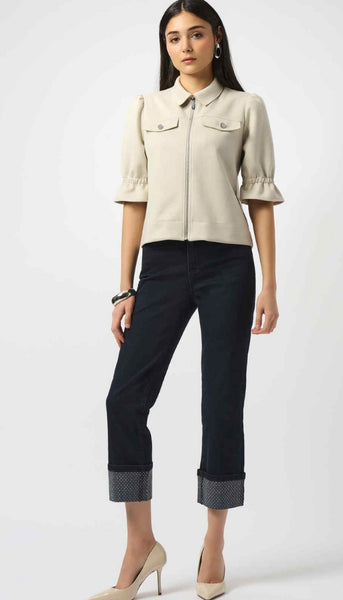 Scuba Suede Cropped Jacket