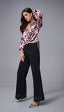 Animal Print Draped Top