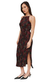 Pleated Midi Dress With Side Slit