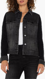 Denim Jacket with Sweater Sleeves