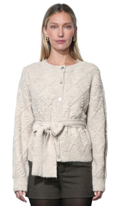 Bonnie Pompom Belted Cardigan