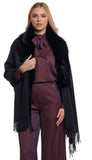 Faux Fur Cape With Fringe