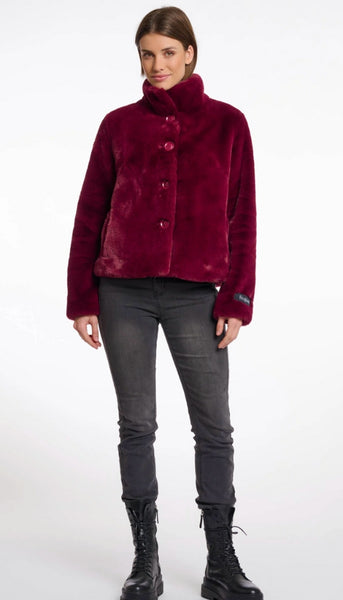 Single Breasted Fake Fur Jacket