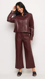 Faux Leather Button Up Shirt