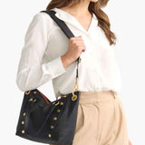 Daniel Medium Black Bag, Red Zip