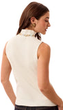Sleeveless Funnel Neck Sweater