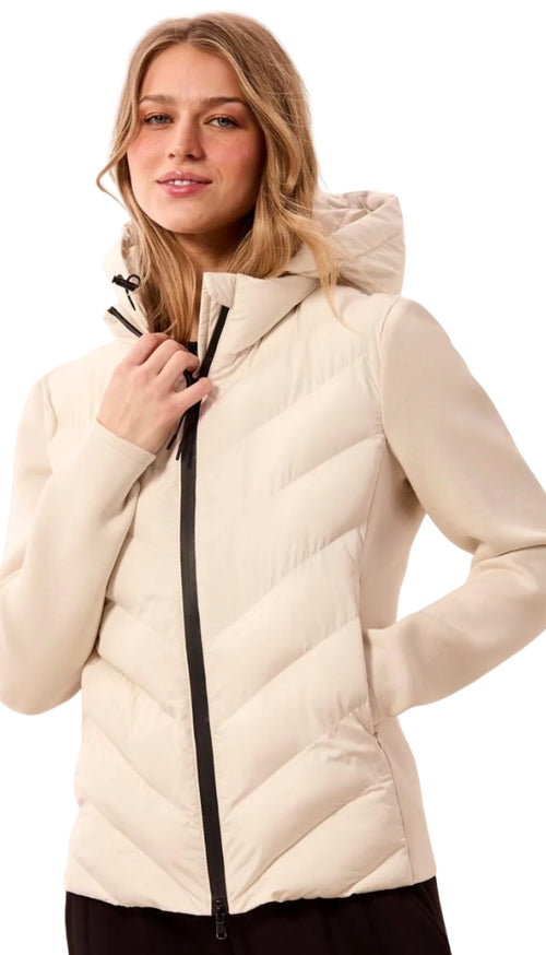 Long Sleeve Zip Front Puffer With Removable Hood