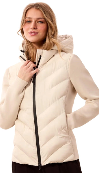 Long Sleeve Zip Front Puffer With Removable Hood