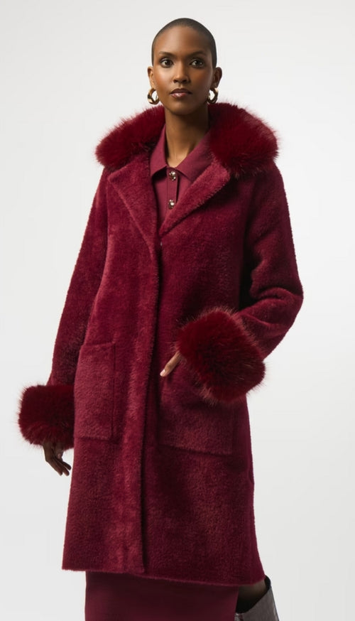 Faux Fur Sweater Coat