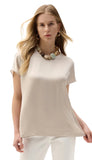 Satin & Silky Knit Straight Top