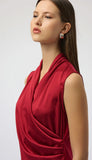 Satin & Silky Sleevless Wrap Top