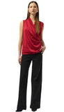 Satin & Silky Sleevless Wrap Top
