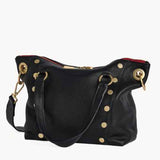 Daniel Medium Black Bag, Red Zip