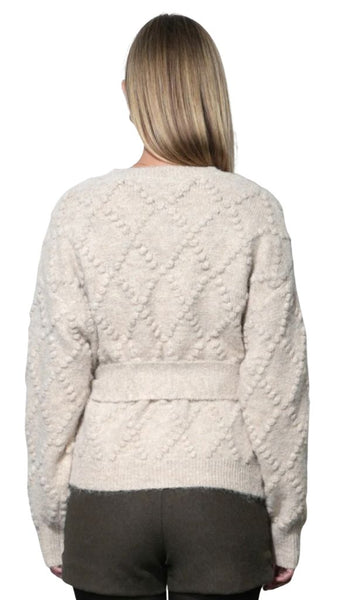 Bonnie Pompom Belted Cardigan