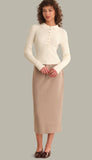 Tabitha Crochet Collar Long Sleeve Henley